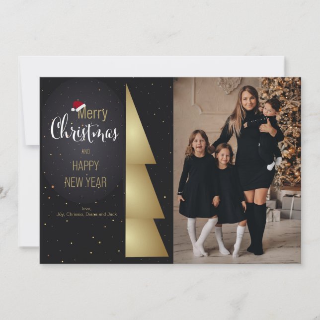 Carte de vacances photo père Noël Casquette Sentim (Devant)