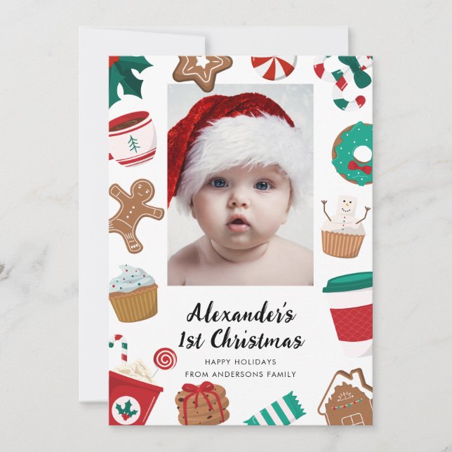 Carte de vacances photo personnalisée de Noël du 1 (Devant)