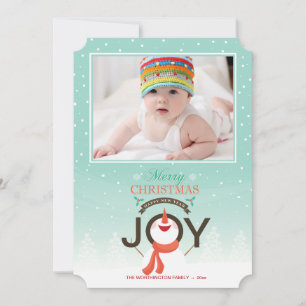 Carte de vacances photo Snowman Joy