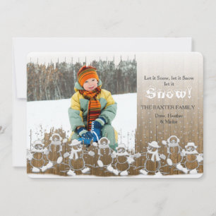 Carte de vacances photo Snowmen