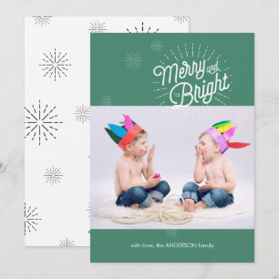 Carte de vacances photo Starburst 1 en vert