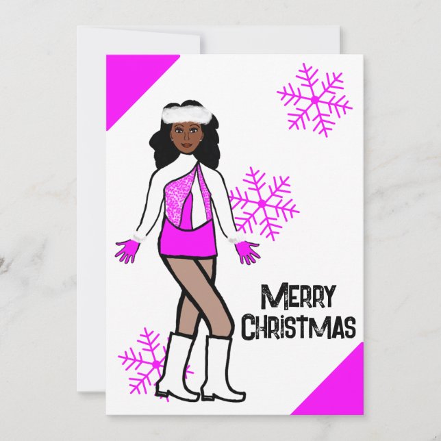Carte de vacances Pink Snow Dancer (Devant)