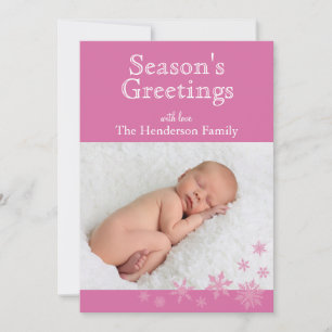 Carte de vacances Pink Snowflakes