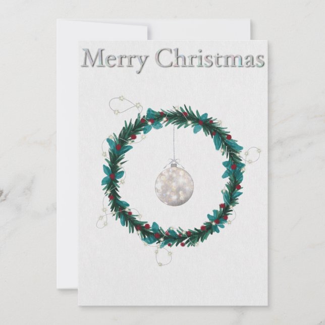 Carte de vacances plate avec illustration de Noël (Devant)