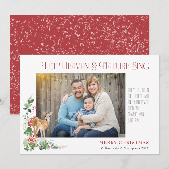 Carte de vacances plate ciel et nature chantent (Devant / Derrière)