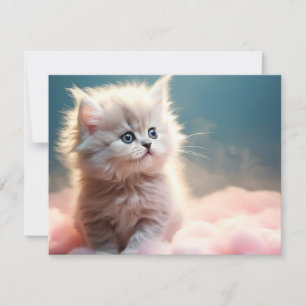 Carte de vacances plate de chaton mignon