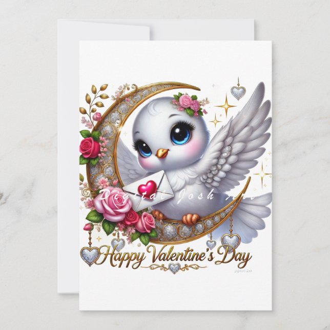 Carte de vacances plate de la Saint-Valentin avec  (Devant)