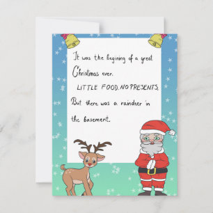 Carte de vacances plate de Noël avec le Père Noël