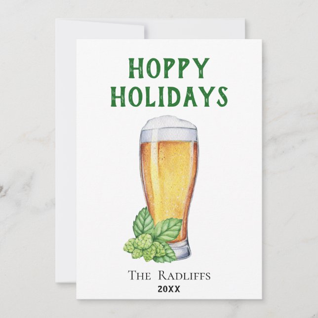 Carte de vacances plate en forme de verre à bière  (Devant)