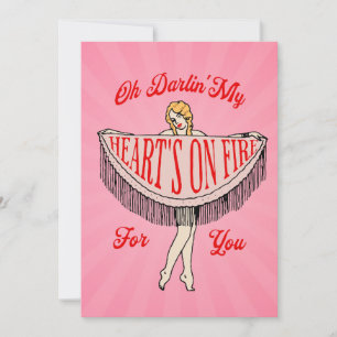Carte de vacances plate Heart's On Fire