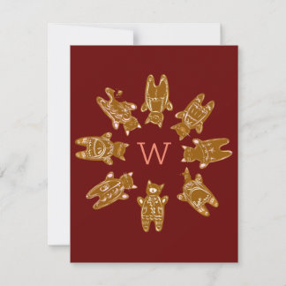 Carte de vacances plate - Monogramme de chatons en