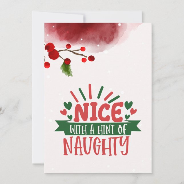 Carte de vacances plate personnalisée Naughty But  (Devant)