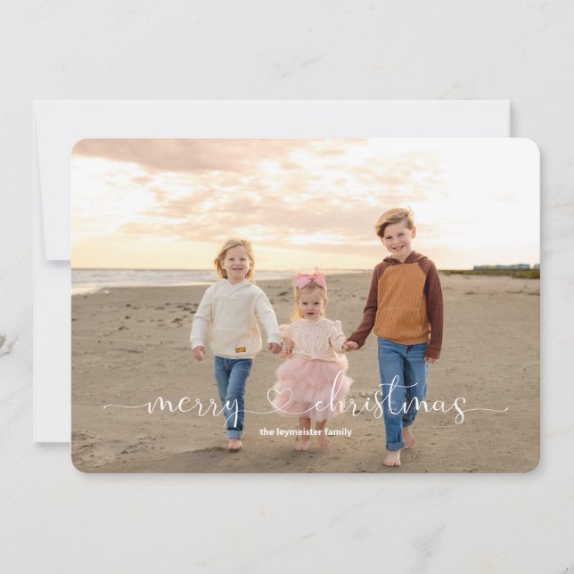 Carte de vacances plate simplement nous avec deux  (Devant)
