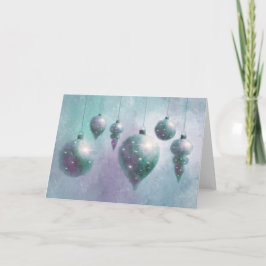 Carte de vacances pliée Baubles Turquoises