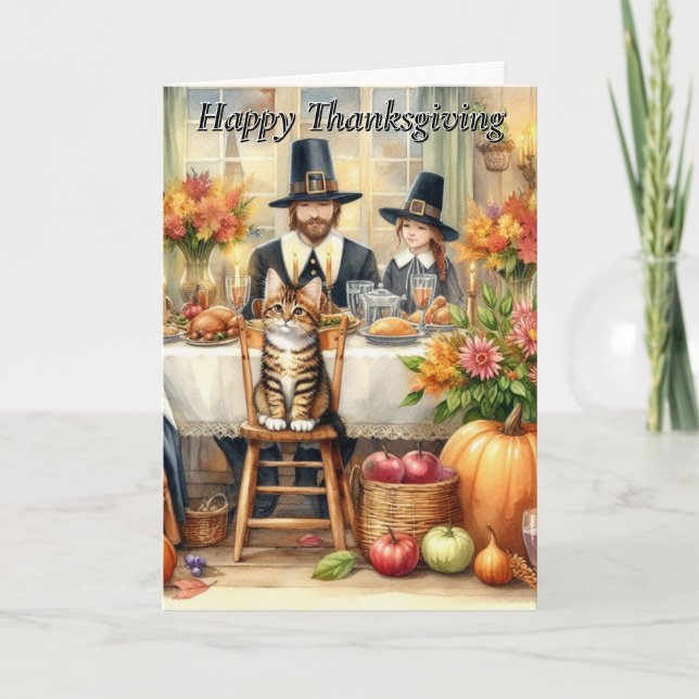 Carte de vacances pliée bon thanksgiving (Devant)