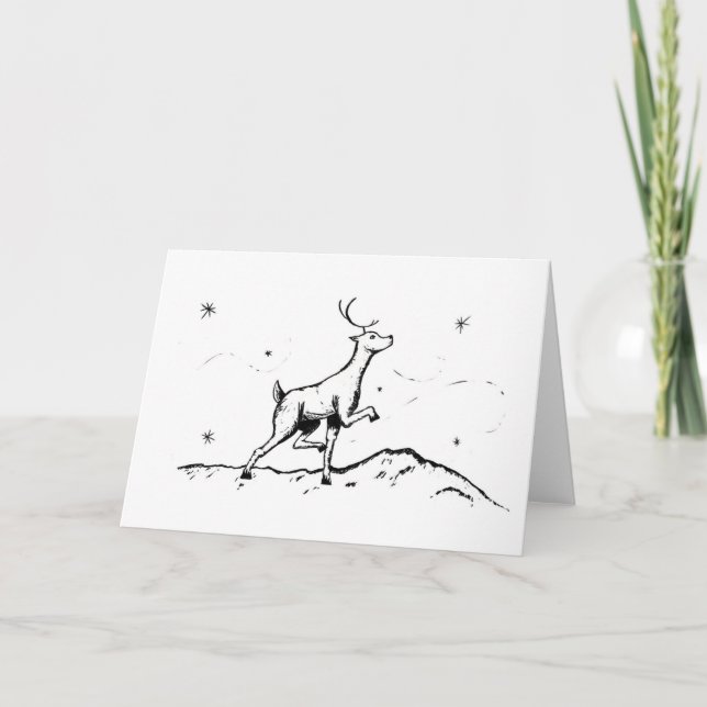 Carte de vacances pliée de cerfs de Noël (Devant)