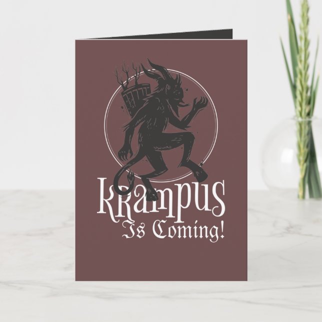 Carte de vacances pliée de Noël Krampus (Devant)