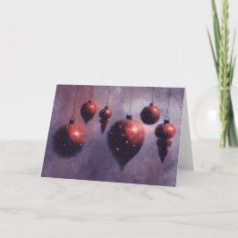 Carte de vacances pliée de Noël pendaison Baubles
