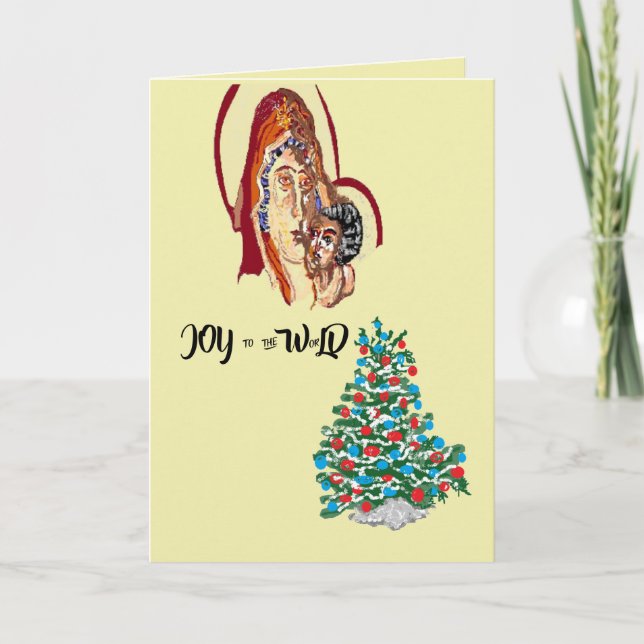 Carte de vacances pliée : Joie au monde (Devant)