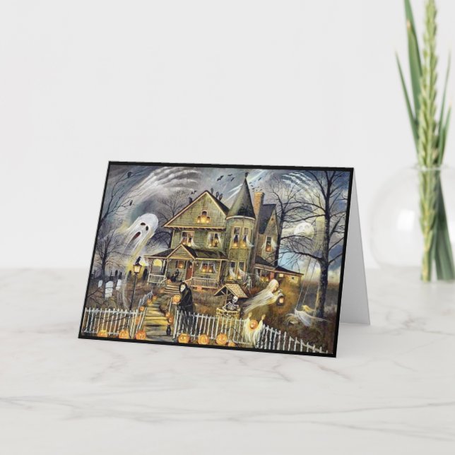 Carte de vacances pliée Joyeux Halloween (Devant)