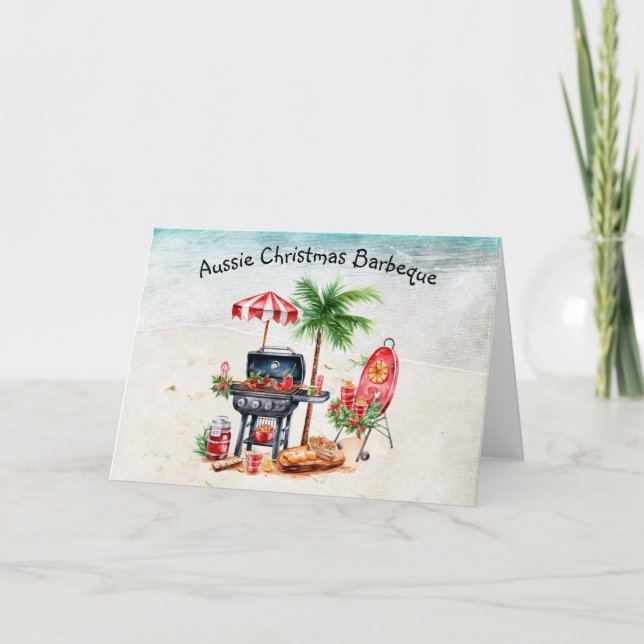 Carte de vacances pliée Noël australienne (Devant)