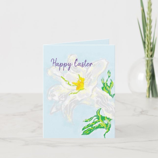 Carte de vacances pliée : Pâques Lilly (Devant)