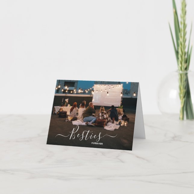 Carte de vacances pliée photo des meilleurs amis p (Devant)