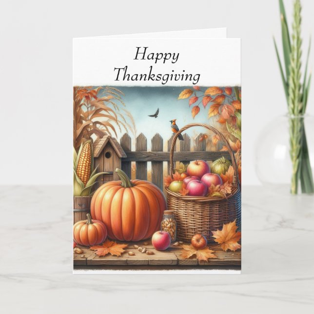 Carte de vacances pliée Thanksgiving (Devant)