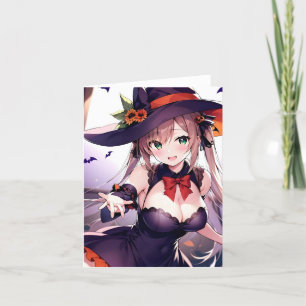 Carte de vacances pliée U Halloween Anime