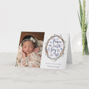 Carte de vacances pliée Willow Wreath