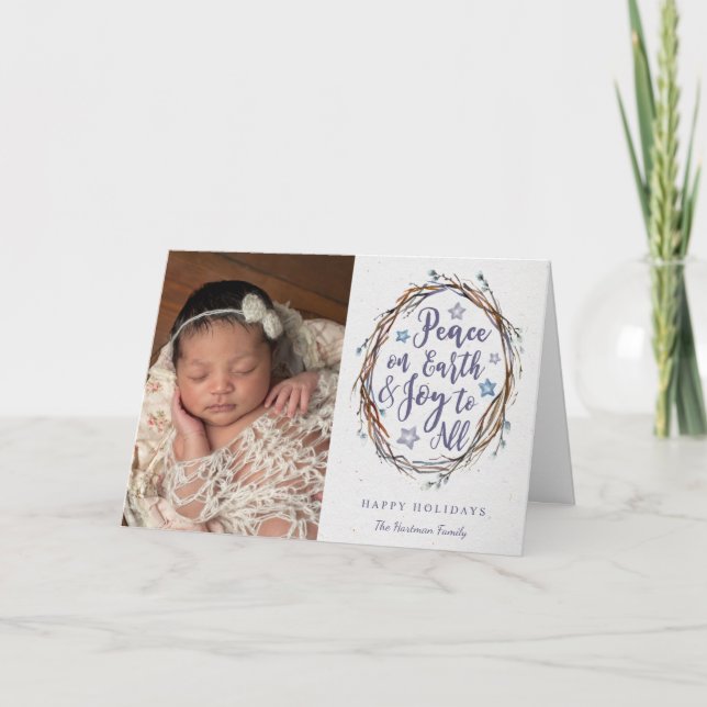 Carte de vacances pliée Willow Wreath (Devant)