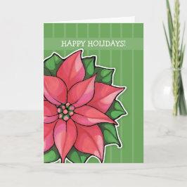 Carte de vacances Poinsettia Joy green raypes