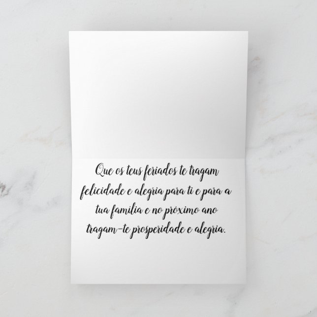 Carte de vacances portugaise (Intérieur)