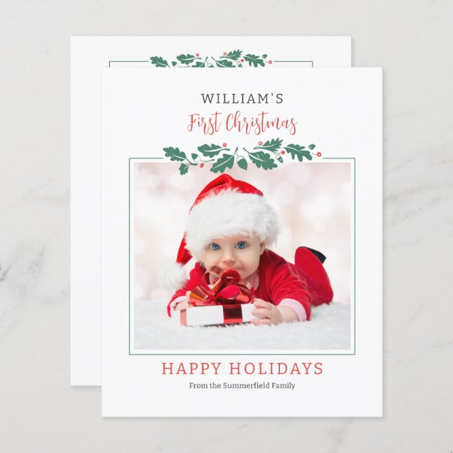 Carte de vacances pour bébé de Noël Budget First C (Devant / Derrière)