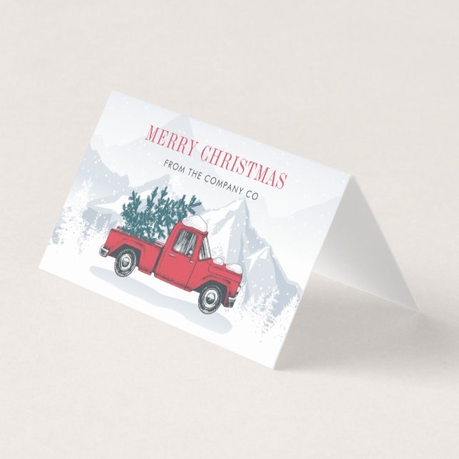 Carte de vacances pour camion rouge Noël d'entrepr (Devant)