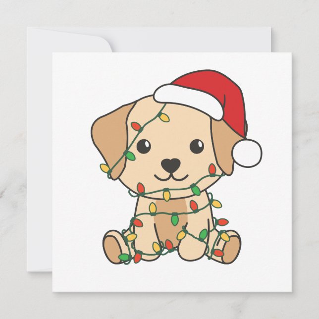 Carte de vacances pour chiens doux d'hiver de Noël (Devant)