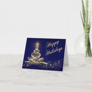 Carte de vacances pour entreprise Marine, Gold Lig
