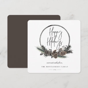 Carte de vacances pour la couronne de pin naturel