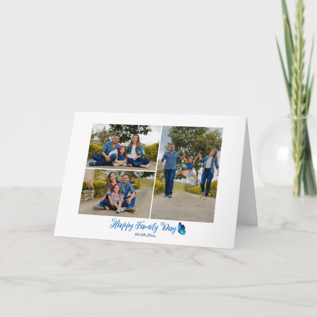 Carte de vacances pour la famille moderne Happy (Devant)