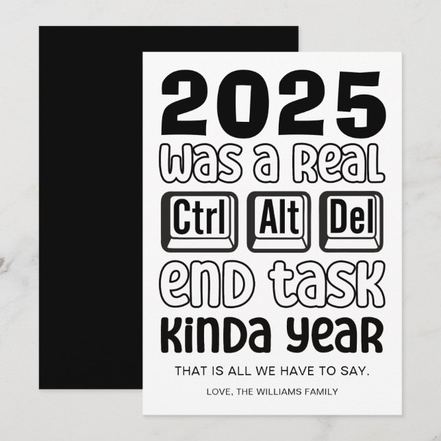 Carte de vacances pour le Nouvel An (Devant / Derrière)