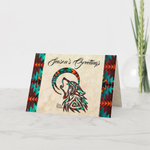 Carte de vacances pour loup tribal