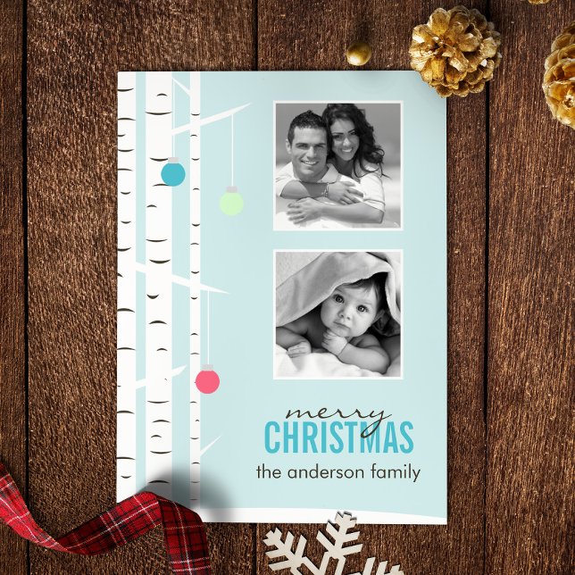 Carte de vacances pour Noël Birch d'hiver (Créateur téléchargé)