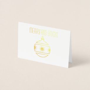 Carte de vacances pour ornement de Noël Gold Foil