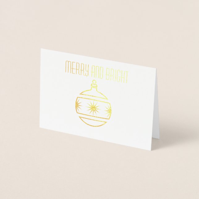Carte de vacances pour ornement de Noël Gold Foil (Devant)
