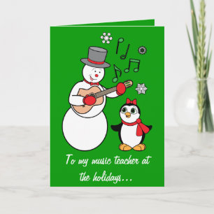 Carte de vacances pour professeur de musique de l'