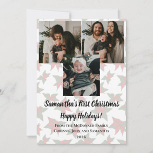 Carte de vacances premier Noël de bébé 3 photos no