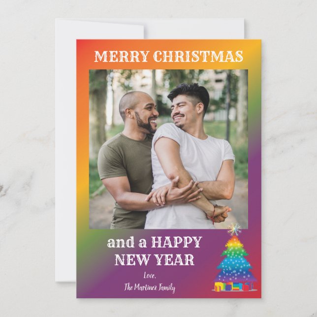 Carte de vacances Rainbow LGBTQ Family (Devant)