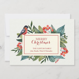 Carte de vacances Red Bird and Berries
