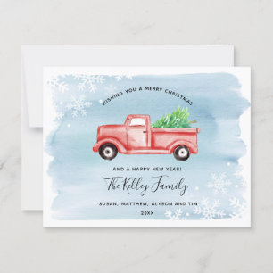 Carte de vacances Red Farmhouse Truck Petite