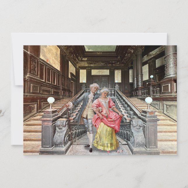 Carte de vacances Rococo à plat (Devant)